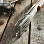 BergHOFF 2Pc Stainless Steel BBQ Tongs and Brush Set