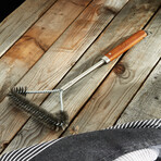 BergHOFF Stainless Steel 16.25" BBQ Brush with Wooden Handle