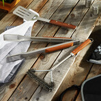 BergHOFF Stainless Steel 16.25" BBQ Brush with Wooden Handle