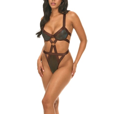 Jade Teddy // Irridescent + Chocolate (S)