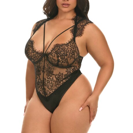 Madelyn Teddy Plus // Black (1X)