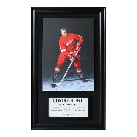 Gordie Howe // All Time Greats: Signature Plaque & Canvas Frame