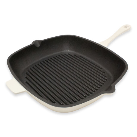 BergHOFF Neo Cast Iron Square Grill Pan 11", Meringue