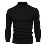 Solid Turtleneck Sweater // Black (XS)