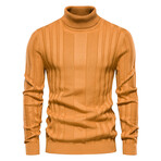 Striped Turtleneck Sweater // Yellow (L)