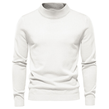Solid Turtleneck Sweater // White (XS)