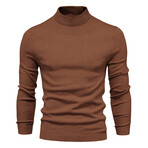 Solid Turtleneck Sweater // Brown (XS)