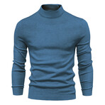 Solid Turtleneck Sweater // Blue (XS)