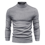 Solid Turtleneck Sweater // Light Gray (S)