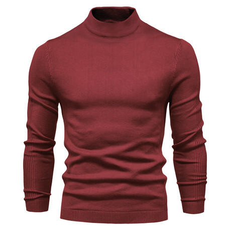 Solid Turtleneck Sweater // Bordo (XS)