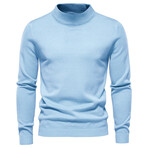 Solid Turtleneck Sweater // Light Blue (XS)