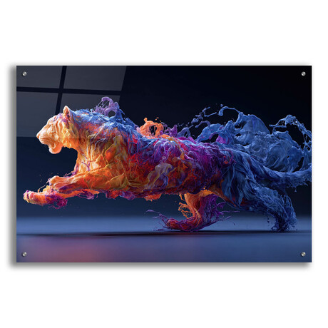 The Tigers’s Fluid Ascent (16"H x 12"W x 0.13"D)