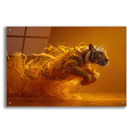 Emerging Tiger (16"H x 12"W x 0.13"D)