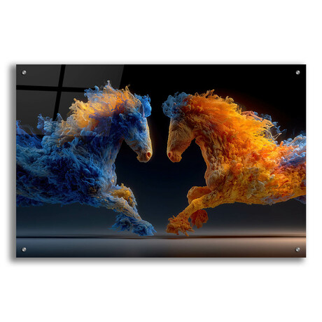 Fluid Ascent of the Wild Horses (16"H x 12"W x 0.13"D)