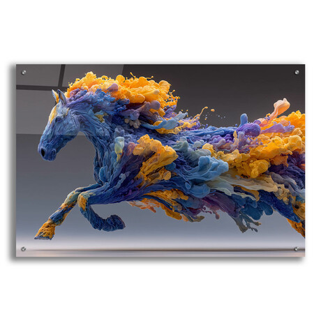 Fluid Acent of the wild horse (16"H x 12"W x 0.13"D)