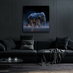 Magestic Moonlight Elephant 3 (12"H x 12"W x 0.13"D)