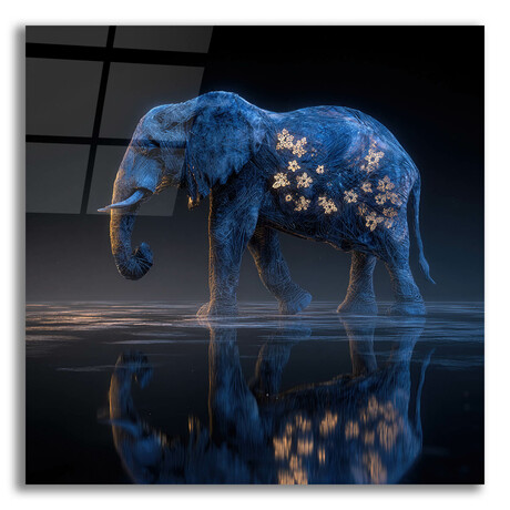 Magestic Moonlight Elephant 4 (12"H x 12"W x 0.13"D)