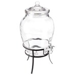 Beverage Dispenser with Metal Rack & Glass Lid // 2.7 GAL