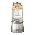 Bungalow Beverage Dispenser With Ice Insert, Fruit Infuser, And Galvanized Base // 2.4 GAL