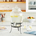 Beverage Dispenser with Metal Rack & Glass Lid // 2.7 GAL