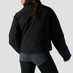 Women's // Cropped Boxy Snap Front Puffer // Black (L)