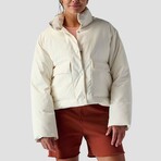 Women's // Cropped Boxy Snap Front Puffer // Eggshell (M)