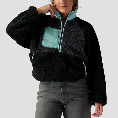 Women's // MTN 1/2-Zip High Pile Fleece Pullover // Iron Gate + Stretch Limo + Eggshell Blue (XS)