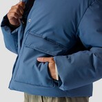 Stoic // Women's // Cropped Boxy Snap Front Puffer // Slate (M)