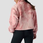 Stoic // Women's // Printed Mid Pile Fleece 1/4 Zip Pullover // Pink Cloud Prink (XS)