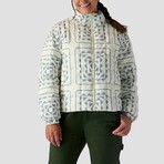 Stoic // Women's // Printed Quilted Puffer // Ivory + Navy Snowflake Print (XS)