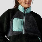 Women's // MTN 1/2-Zip High Pile Fleece Pullover // Iron Gate + Stretch Limo + Eggshell Blue (XS)