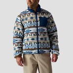 Men's // High Pile Printed Fleece Jacket // Multicolor Western Print (S)