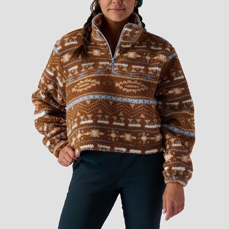 Women's // Printed Mid Pile Fleece 1/4 Zip Pullover // Western Print (XS)