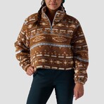 Women's // Printed Mid Pile Fleece 1/4 Zip Pullover // Western Print (XS)