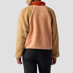 Women's // MTN 1/2-Zip High Pile Fleece Pullover // Peach Parfait + Pebble + Rust (L)