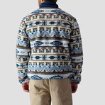 Men's // High Pile Printed Fleece Jacket // Multicolor Western Print (S)