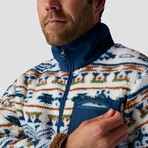 Men's // High Pile Printed Fleece Jacket // Multicolor Western Print (S)