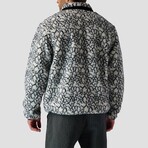 Stoic // Men's // High Pile Printed Fleece Jacket // Black + White Abstract Print (S)