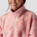 Stoic // Women's // Printed Mid Pile Fleece 1/4 Zip Pullover // Pink Cloud Prink (XS)