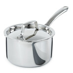 BergHOFF Professional Tri-Ply 18/10 Stainless Steel 6.25" Saucepan with SS Lid, 2qt
