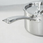 BergHOFF Professional Tri-Ply 18/10 Stainless Steel 6.25" Saucepan with SS Lid, 2qt