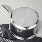 BergHOFF Professional Tri-Ply 18/10 Stainless Steel 6.25" Saucepan with SS Lid, 2qt