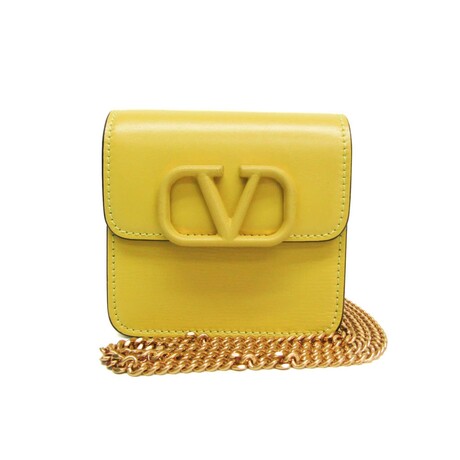 Valentino // Leather Garavani V-Sling Bag // Yellow // Pre-Owned