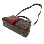 Louis Vuitton // Monogram Coated-Canvas + Leather Georges Handbag // Monogram Brown + Navy + Red // Pre-Owned