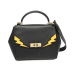 Bally // Leather B-Turn Bag // Black + Yellow // Pre-Owned