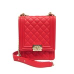 Chanel // Leather Boy Bag // Red // Pre-Owned