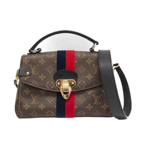 Louis Vuitton // Monogram Coated-Canvas + Leather Georges Handbag // Monogram Brown + Navy + Red // Pre-Owned