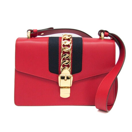 Gucci // Leather Sylvie Shoulder Bag // Red // Pre-Owned