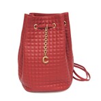 Celine // Quilted Leather C-Charm Bucket Bag // Red // Pre-Owned
