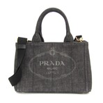 Prada // Denim Canvas Canapa Tote Bag // Nero // Pre-Owned